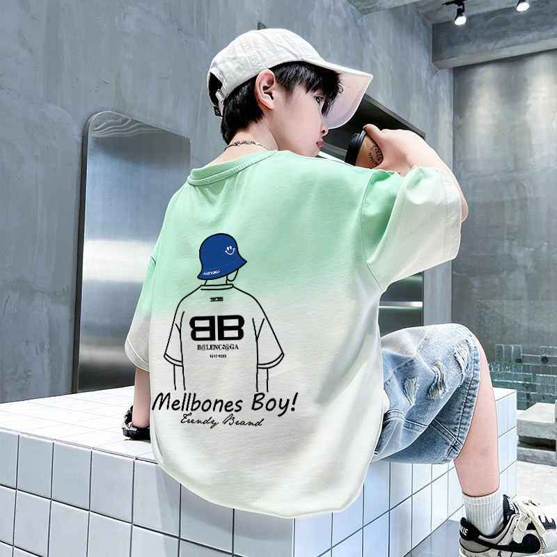 Boy's Short Sleeve T-Shirt, Big Kids, Loose Fit for Boys