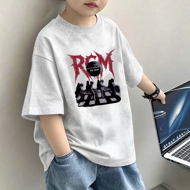 Boys' Letter Print T-Shirt – Casual Short Sleeve Cotton Tee for Kids | 120–170