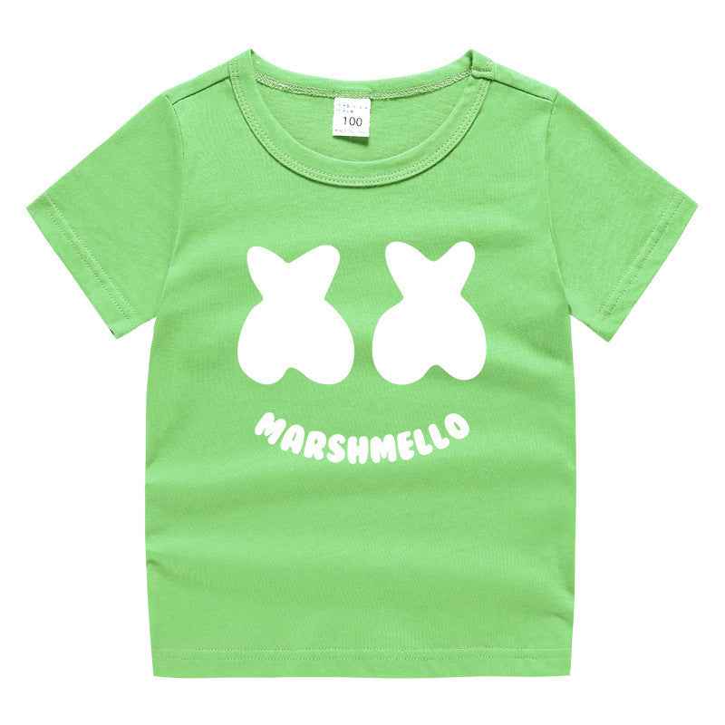 Kids' Marshmelo Cartoon Graphic T-Shirt – Short Sleeve Cotton Tee | 90–150