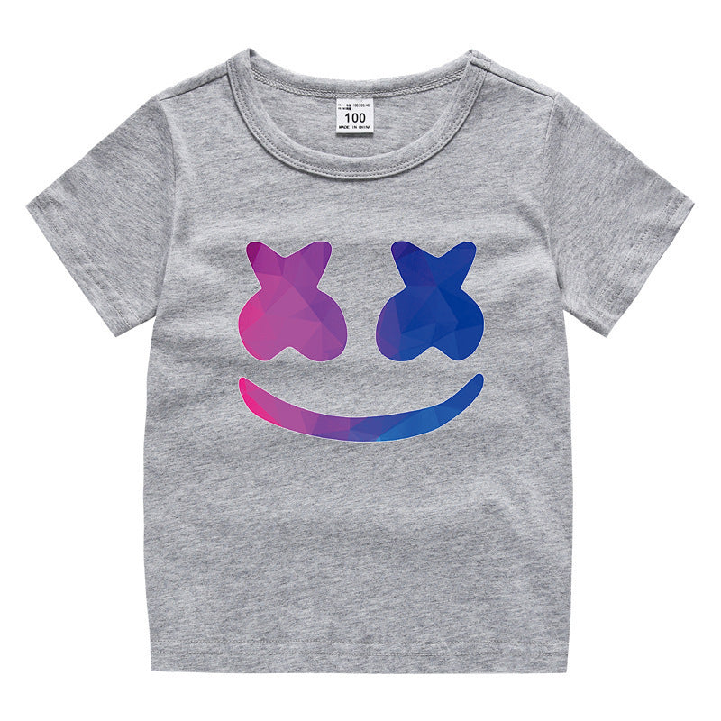 Cotton short sleeved round neck