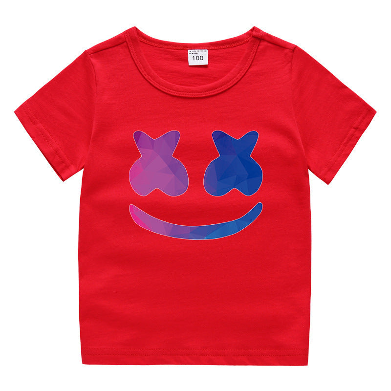 Cotton short sleeved round neck