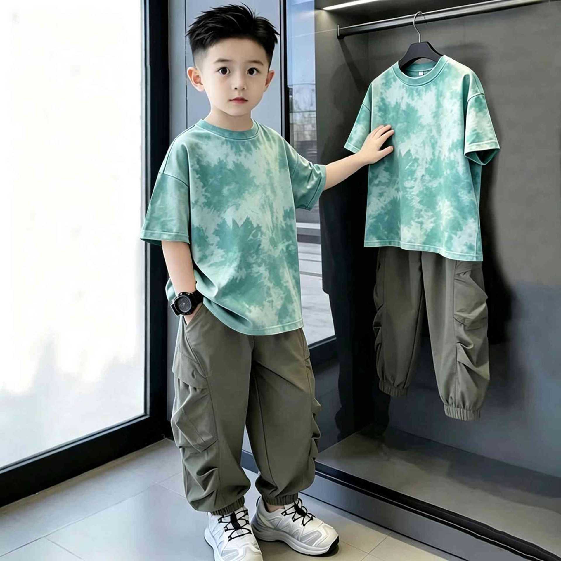 Casual Loose Printed Short Sleeve Letter T-Shirt for Kids