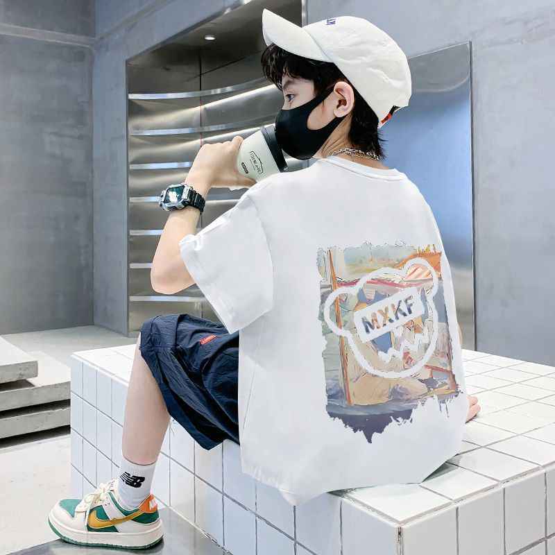 Children's Boy Short Sleeve T-Shirt Kids Baby Half Sleeve Top Medium and Large Size