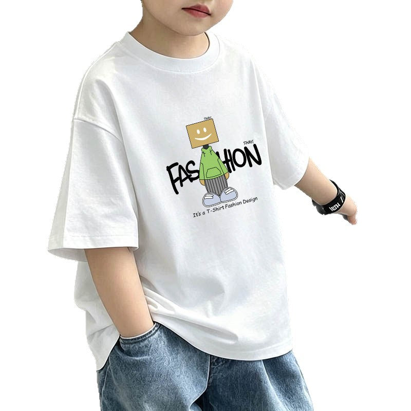 Casual Loose Short Sleeve T-Shirt for Boys