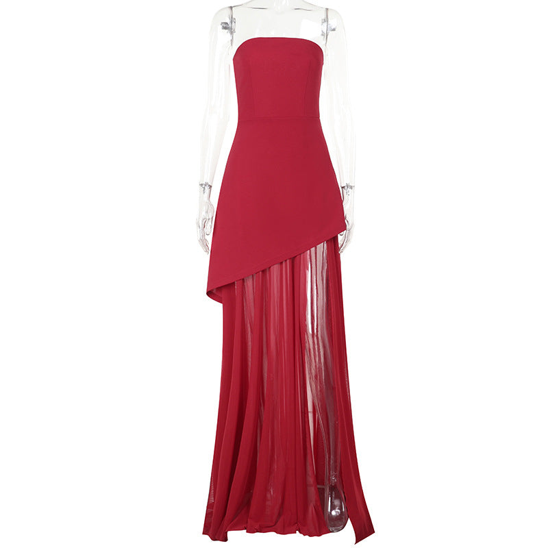 Off-Shoulder Tube Top Maxi Dress - Elegant Sleeveless Design