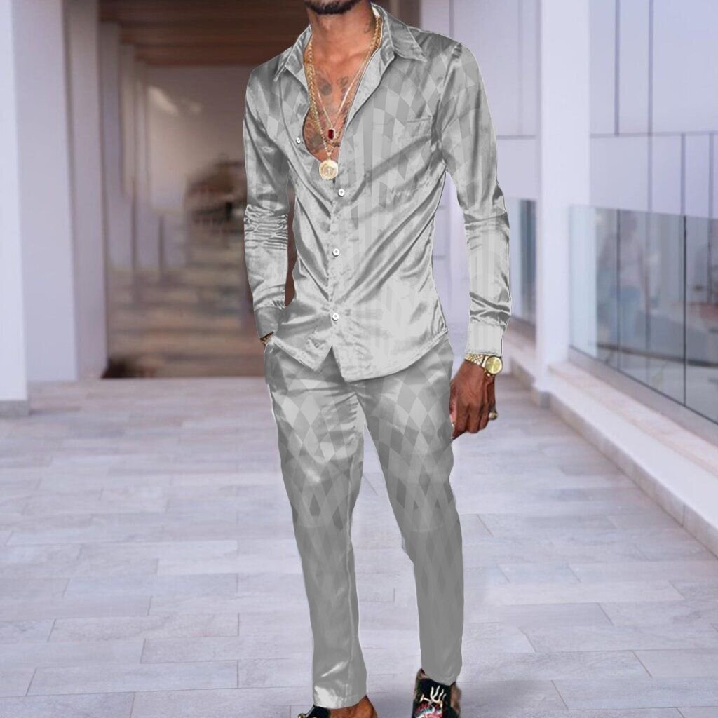 Spring And Autumn New 3D Digital Printing Casual Men's Short Sleeve Shirt Suit