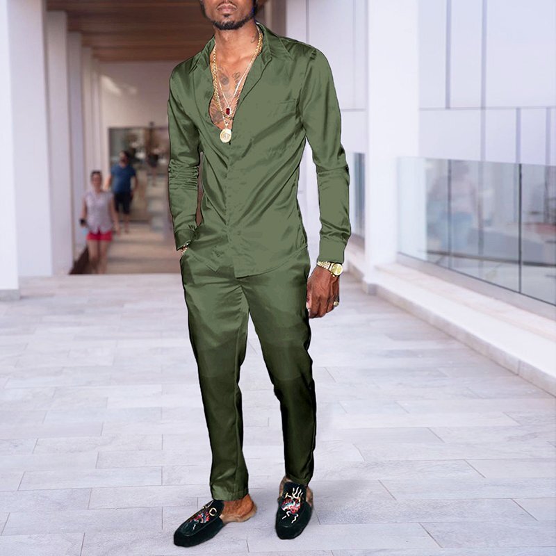 Hip Hop Style Fashion 3D Printing Casual Long Sleeve Shirt Suit