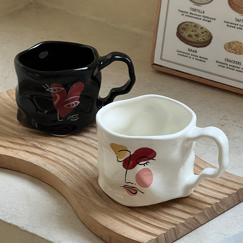 Creative, High-end Mug With Textured, Hand-painted Design