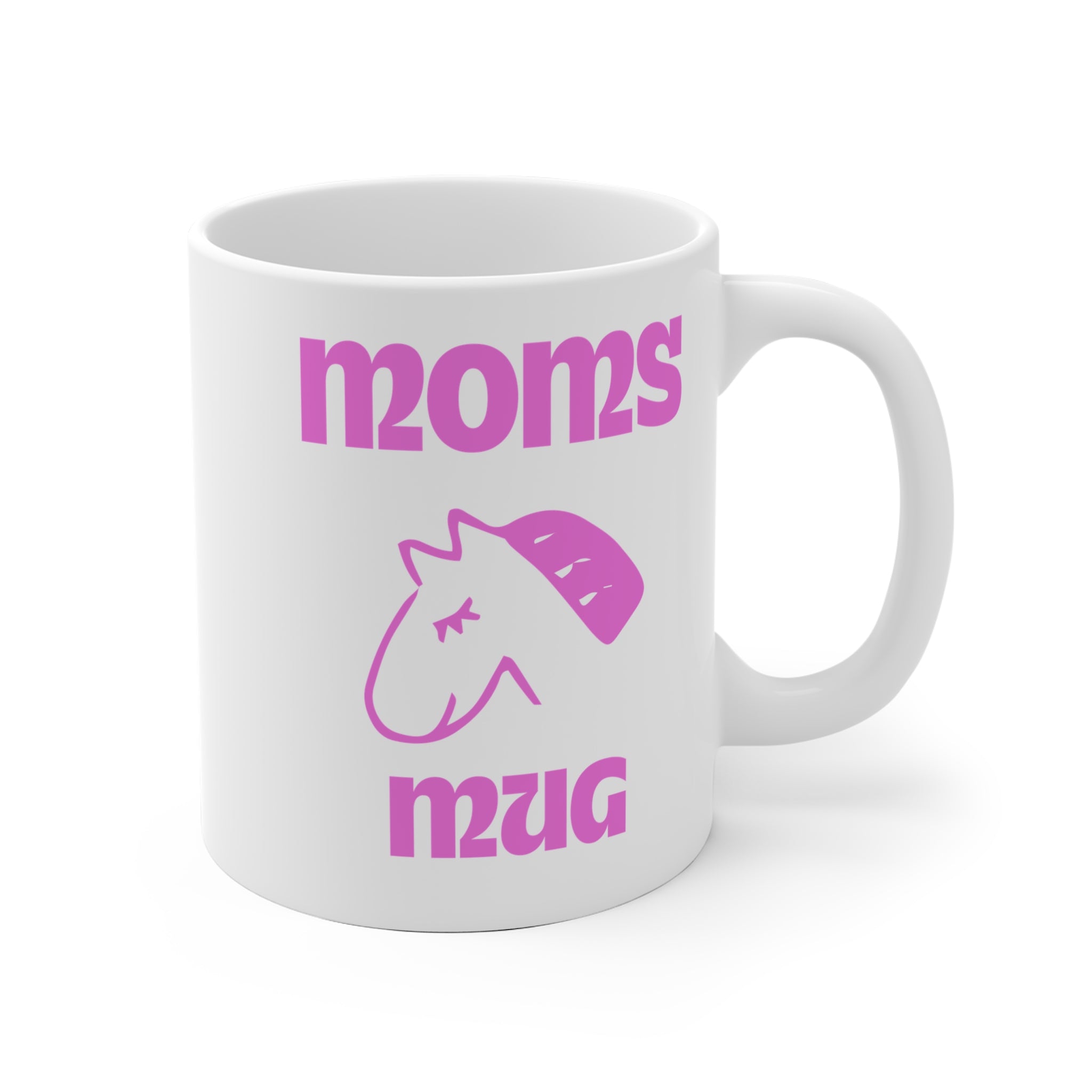 Mom’s Mug Ceramic Coffee Cup with Cute Pink Unicorn Design