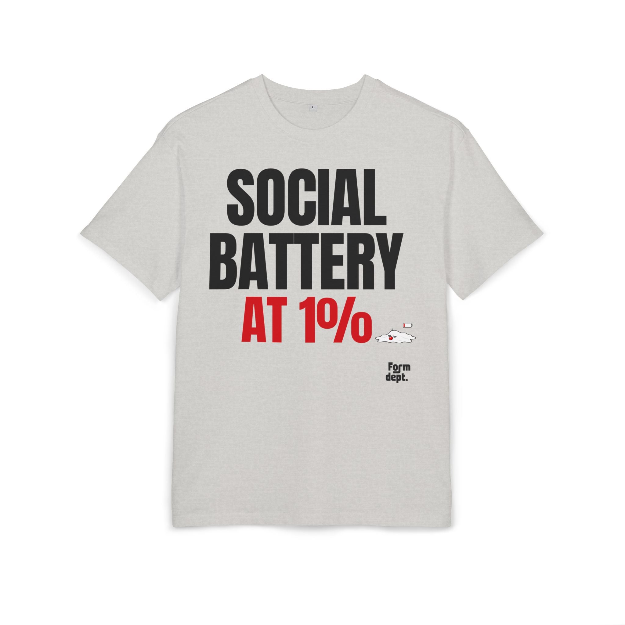 Social Battery at 1% Funny Graphic T-Shirt