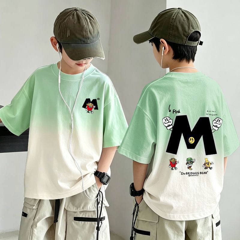 Boy's Gradient  T-Shirt Soft and Stylish Top for Kids