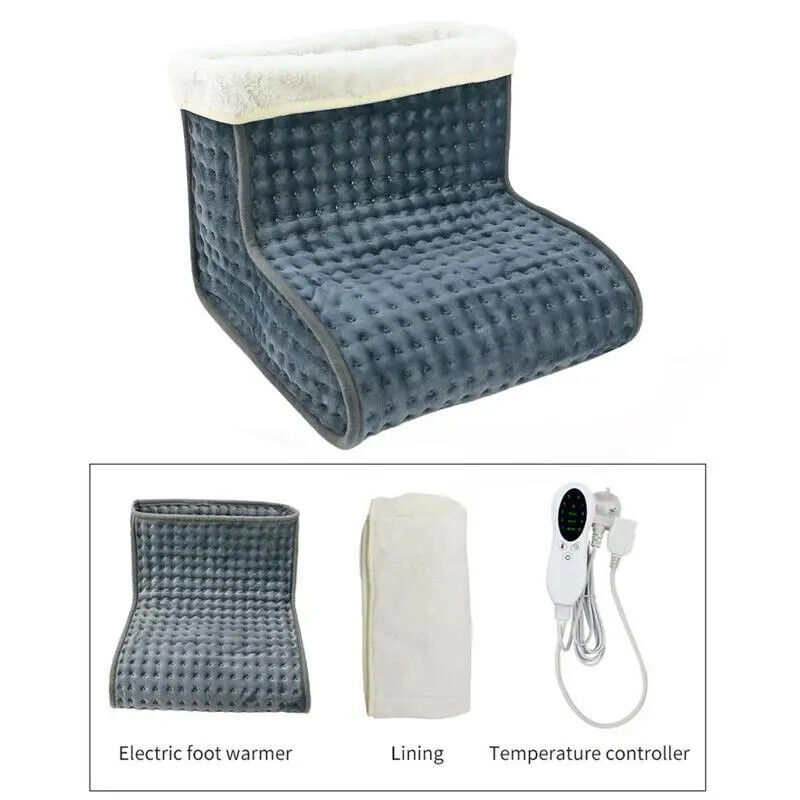 Electric Foot Warmer Heated Feet Slipper Therapeutic Pain Relief Washable Winter