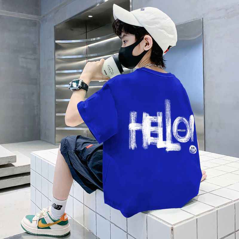 Letter Print Kids Boy Short Sleeve T-Shirt Children Baby Half Sleeve Top Toddler