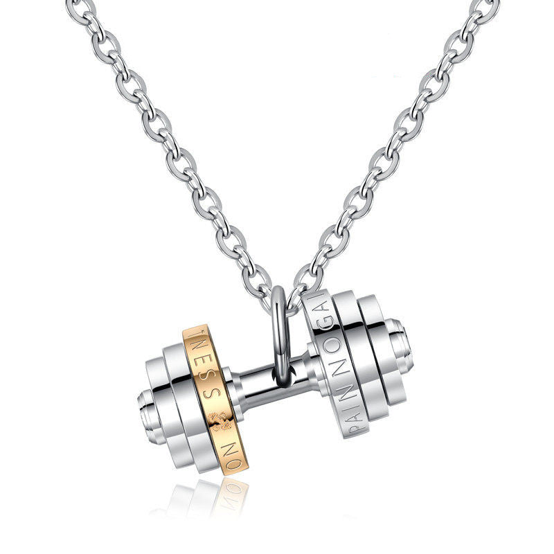 Titanium Dumbbell Necklace – Men's Strength & Style