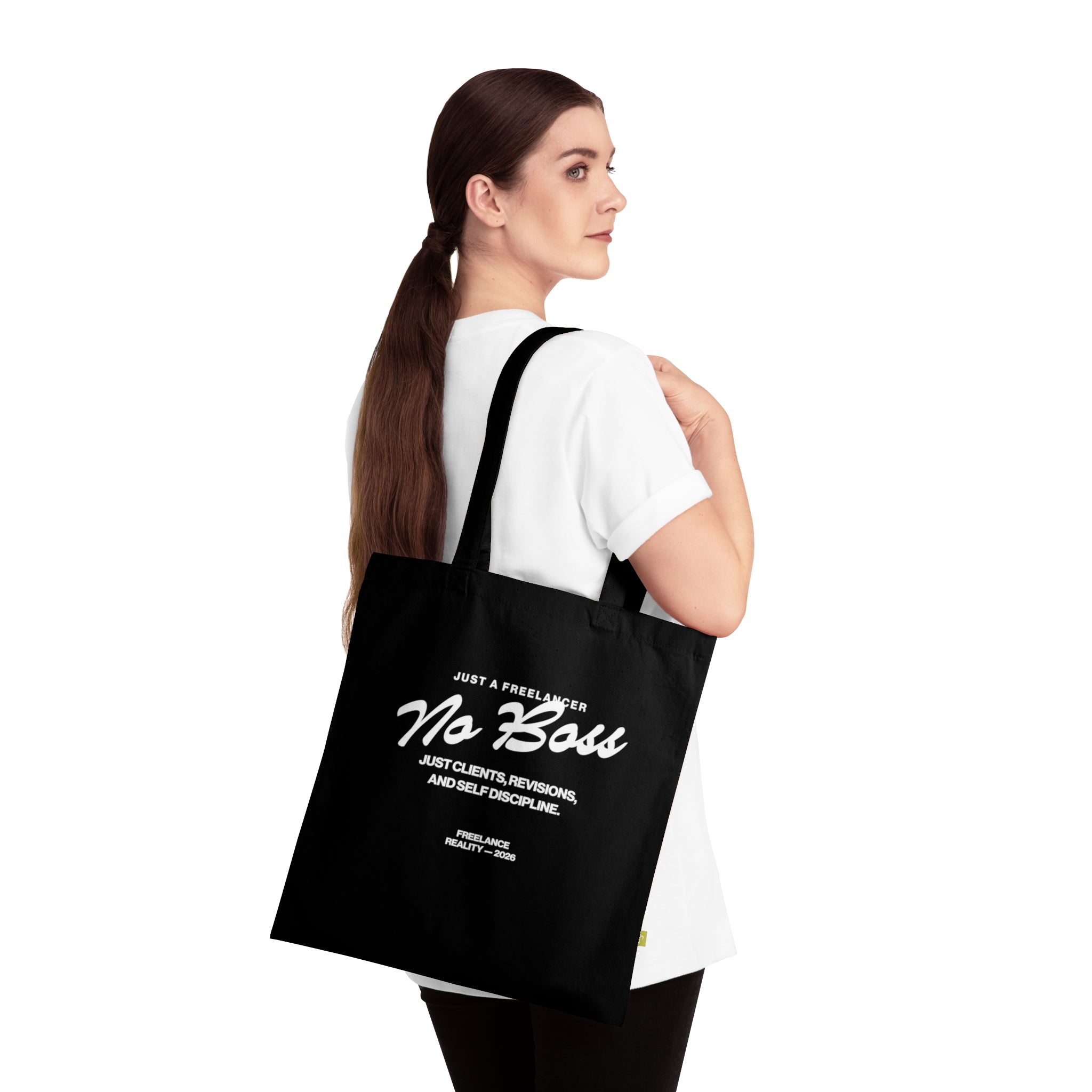 No Boss Motivational Organic Cotton Tote Bag