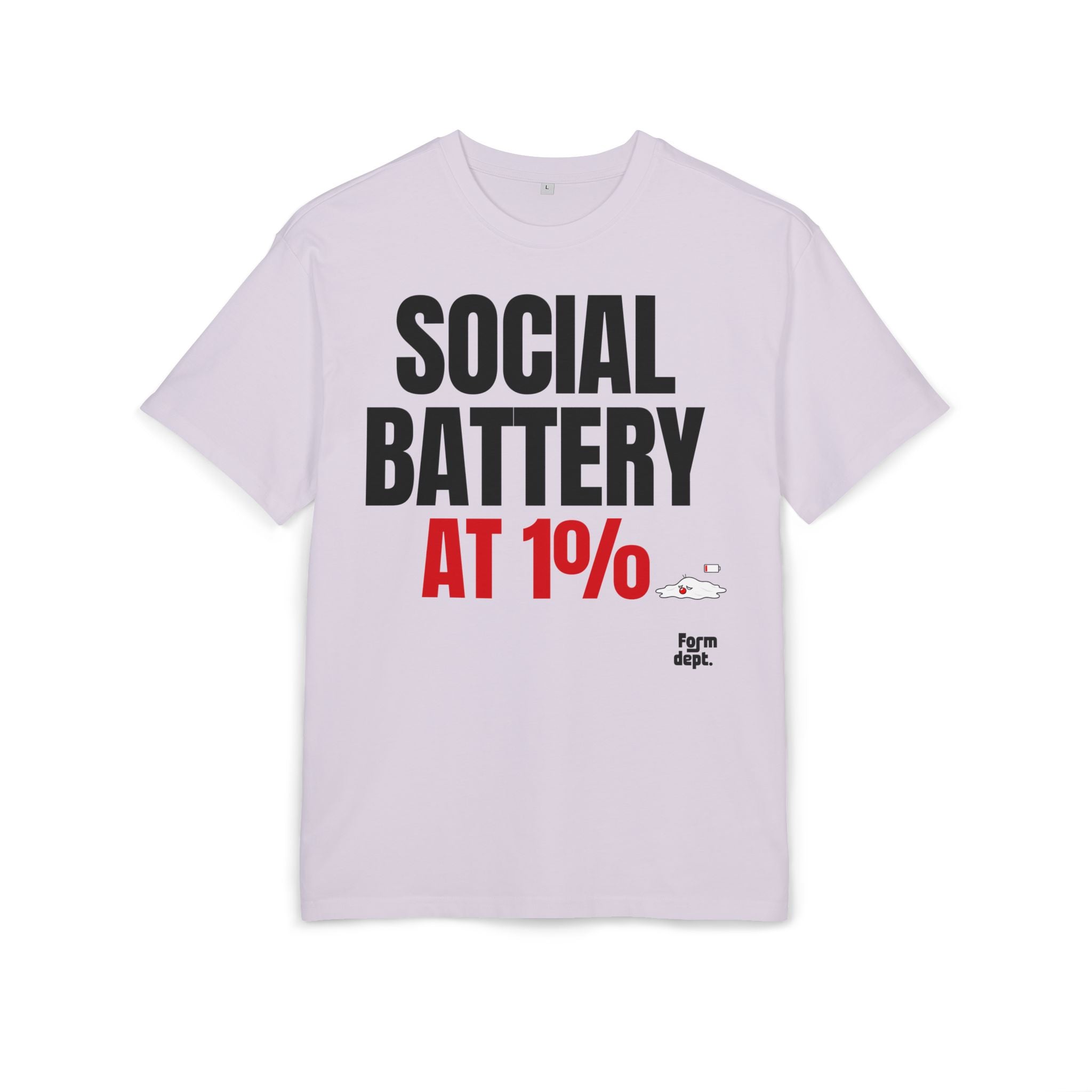Social Battery at 1% Funny Graphic T-Shirt