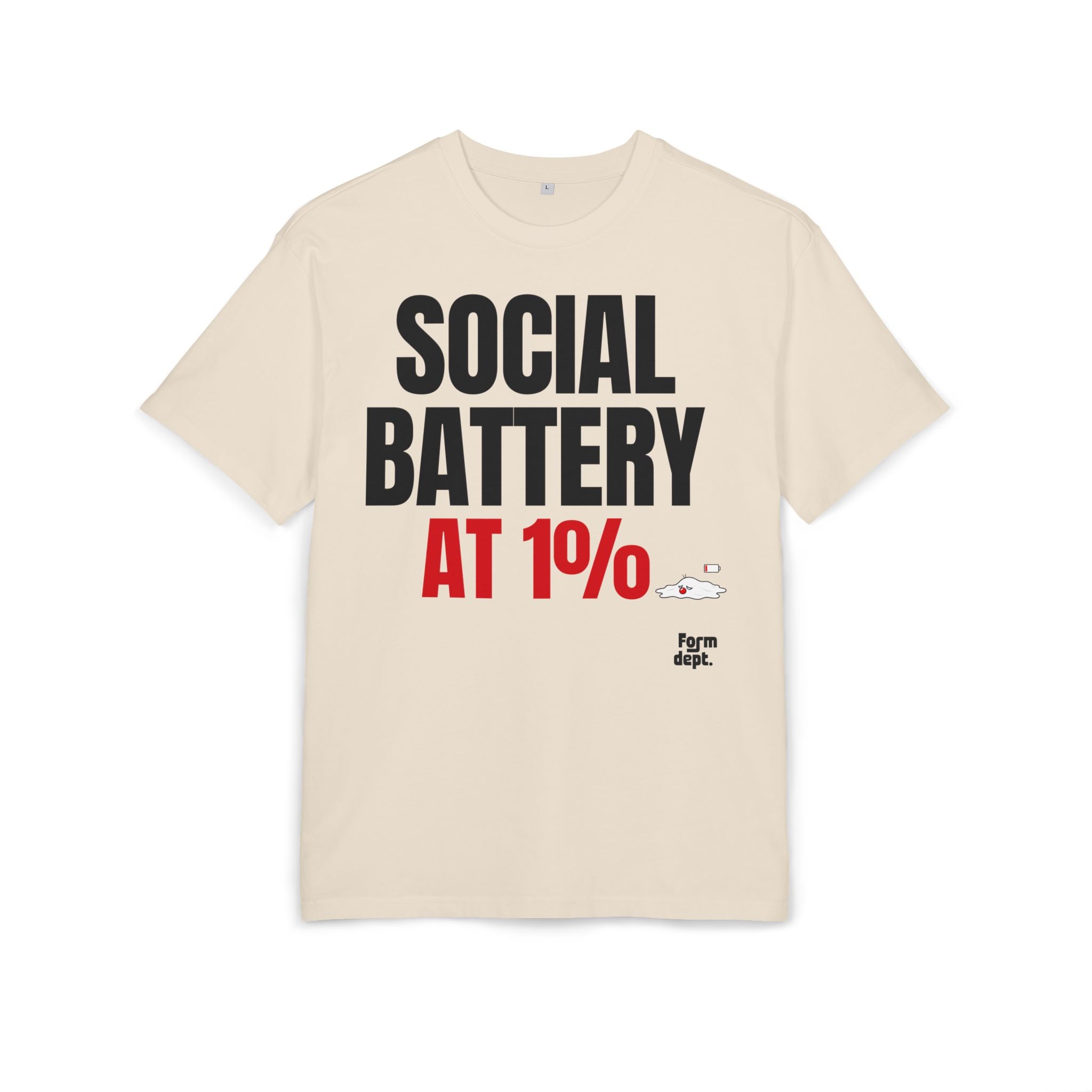 Social Battery at 1% Funny Graphic T-Shirt