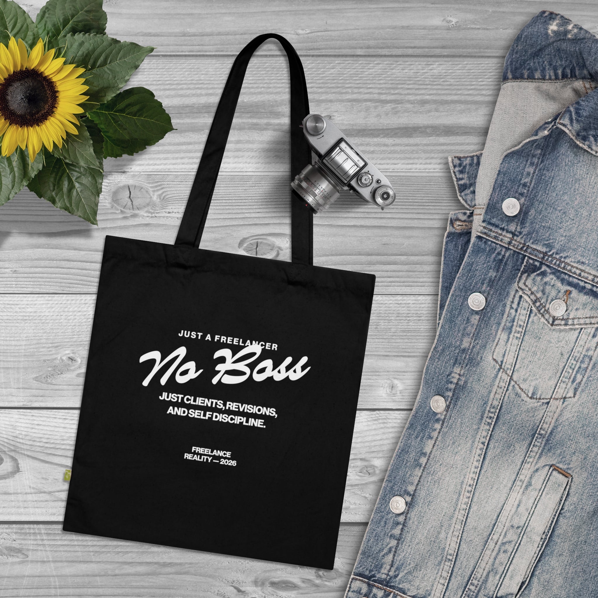 No Boss Motivational Organic Cotton Tote Bag