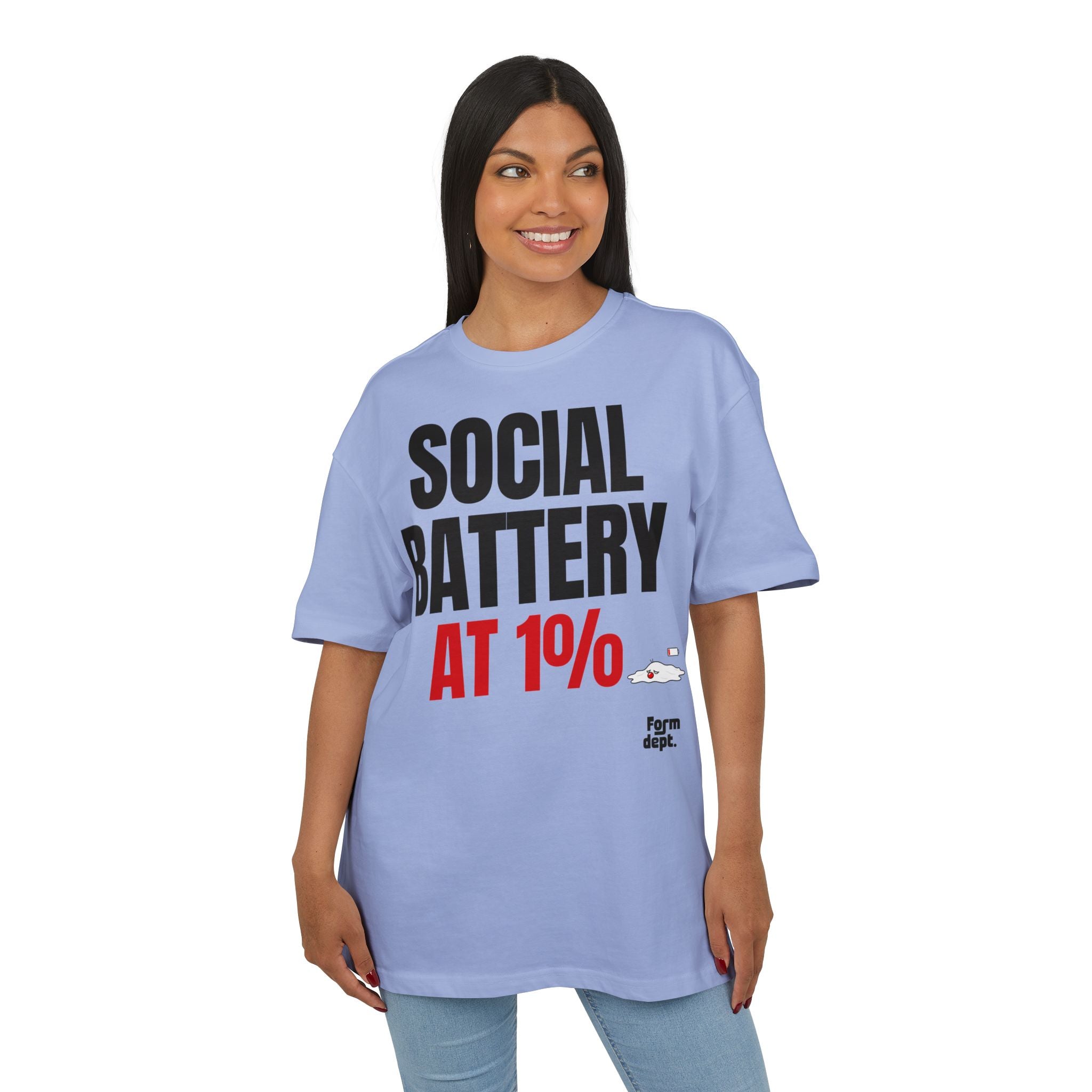 Social Battery at 1% Funny Graphic T-Shirt