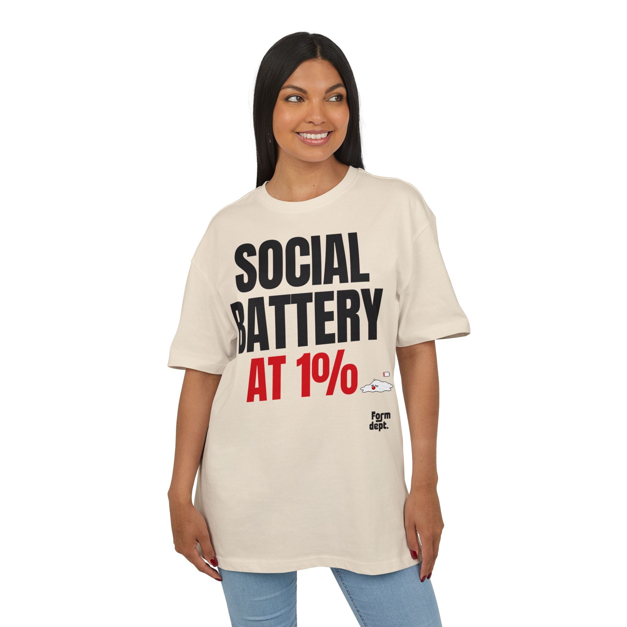 Social Battery at 1% Funny Graphic T-Shirt
