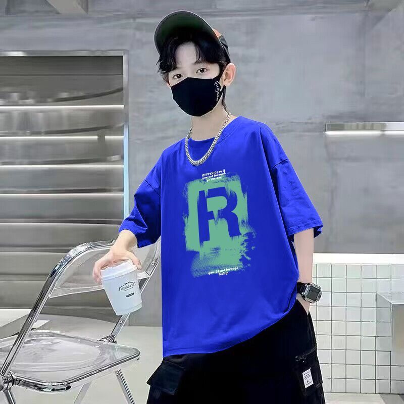 Children's Short Sleeve T-Shirt Letter Print Top for Boys Pure  Casual Kids' Clothing
