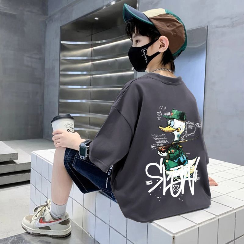 Boys' Short Sleeve T-Shirt  Cartoon Print Top