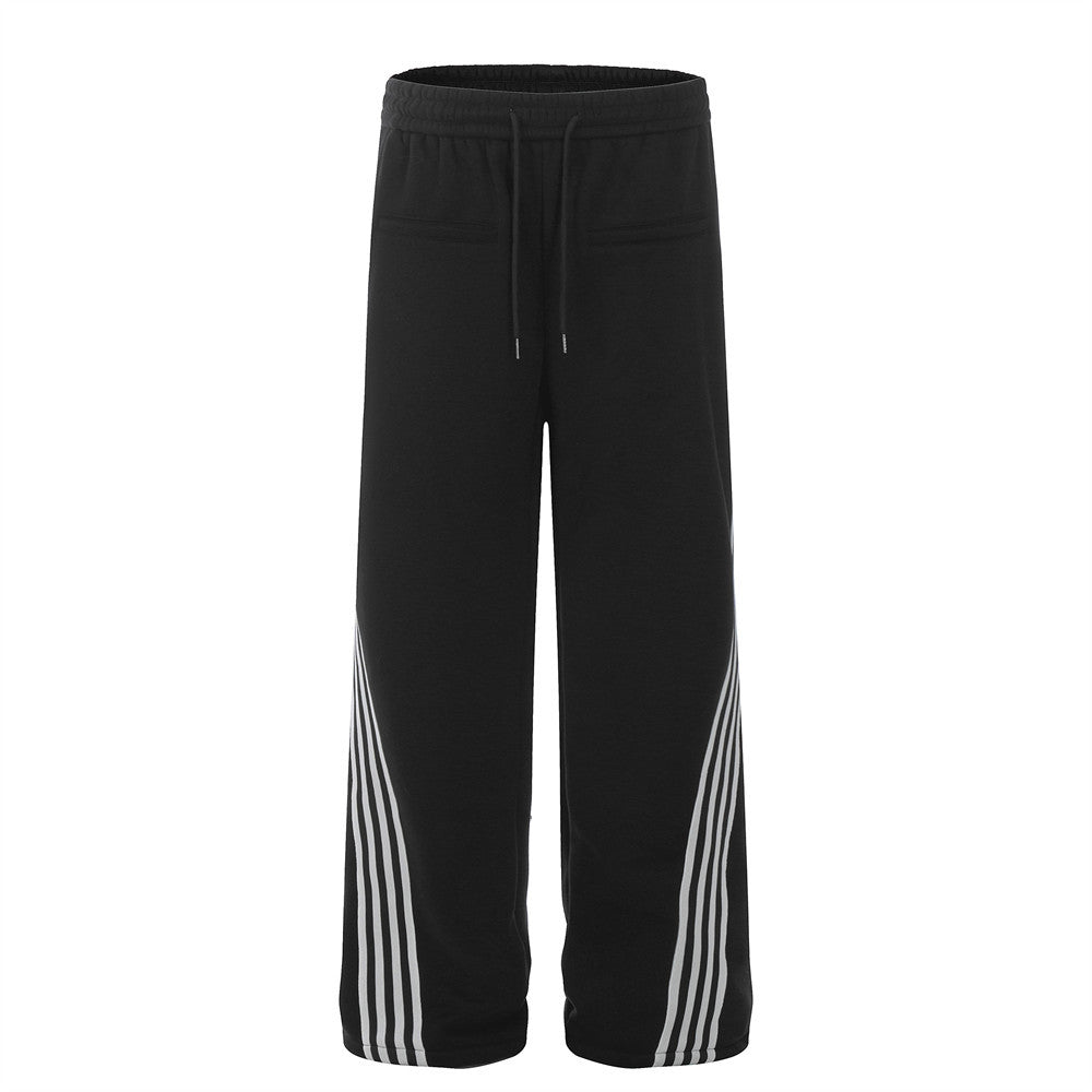 Women's Striped Casual Track Pants – Loose Fit Drawstring Joggers