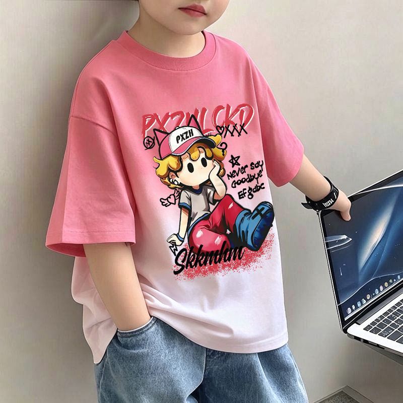 Children's Color-Blocked Short Sleeve T-Shirt Boy