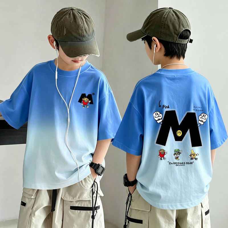 Boy's Gradient  T-Shirt Soft and Stylish Top for Kids