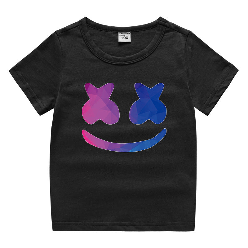 Cotton short sleeved round neck