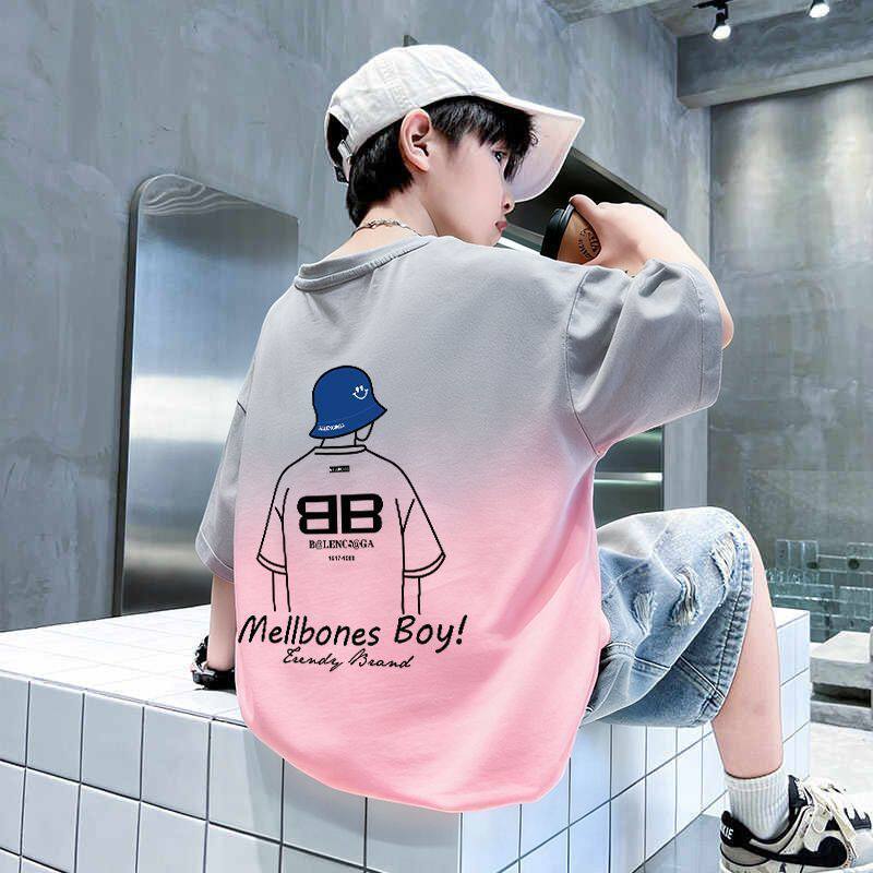 Boy's Short Sleeve T-Shirt, Big Kids, Loose Fit for Boys