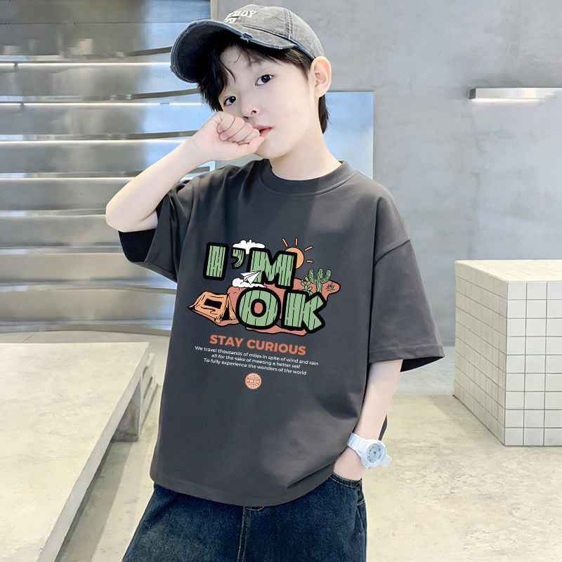 Boy's Breathable Gradient Short Sleeve T-Shirt