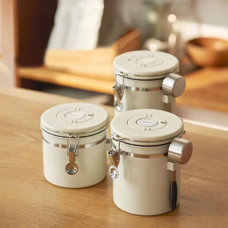 Stainless Steel Coffee Beans Sealed Jar Vacuum Storage Container Large Capacity Grains Tea Nut Snack Keep F Resh Storage Jar