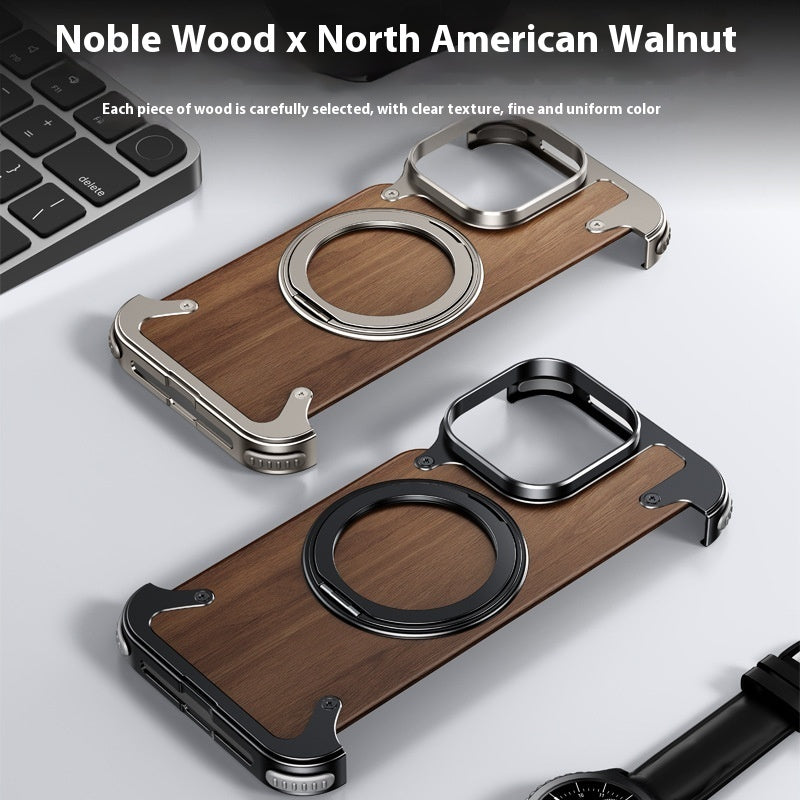 Phone Case Metal 360 Rotating Bracket Frameless Magnetic Suction