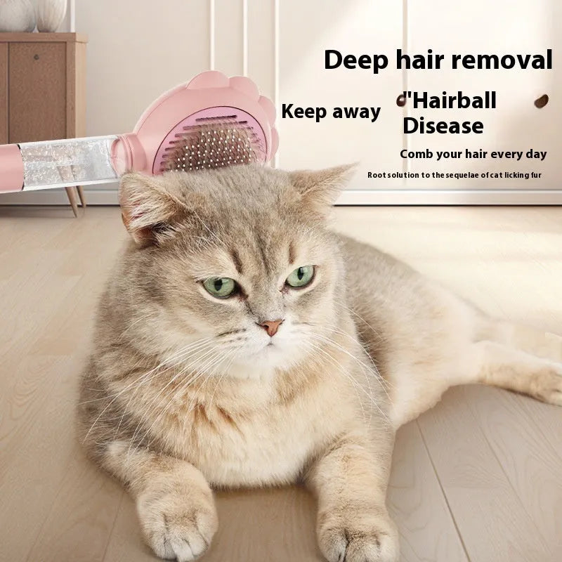 2 In 1 Self Cleaning Dog Brush Comb With Spray Pets Grooming Hair Remover Combs Brush Floating Hair Pet Grooming Brush Pet Products - Bellarte Enchanté 2 In 1 Self Cleaning Dog Brush Comb With Spray Pets Grooming Hair Remover Combs Brush Floating Hair Pet Grooming Brush Pet Products