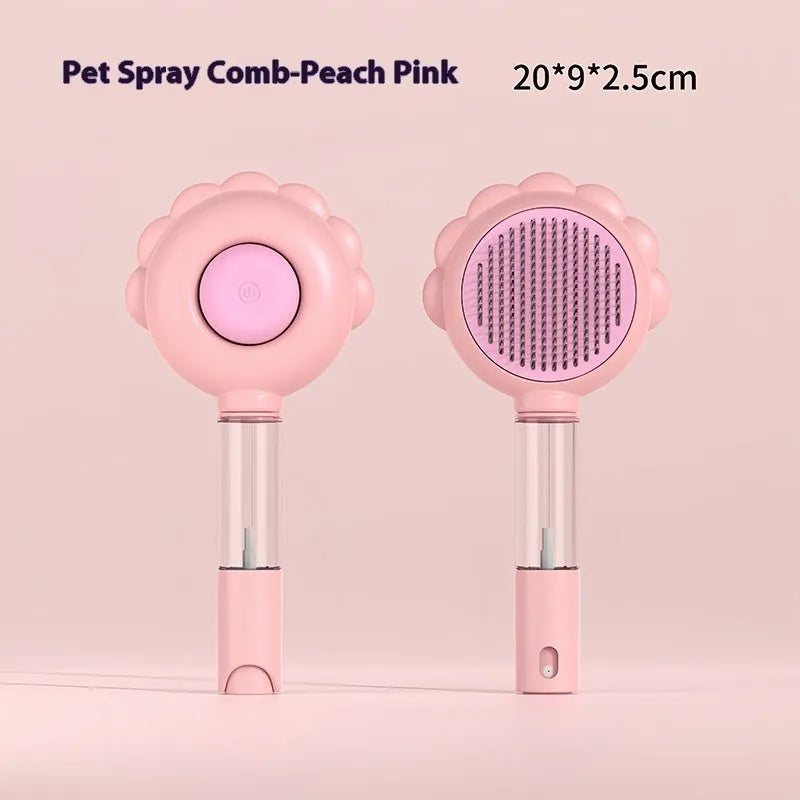 2 In 1 Self Cleaning Dog Brush Comb With Spray Pets Grooming Hair Remover Combs Brush Floating Hair Pet Grooming Brush Pet Products - Bellarte Enchanté 2 In 1 Self Cleaning Dog Brush Comb With Spray Pets Grooming Hair Remover Combs Brush Floating Hair Pet Grooming Brush Pet Products