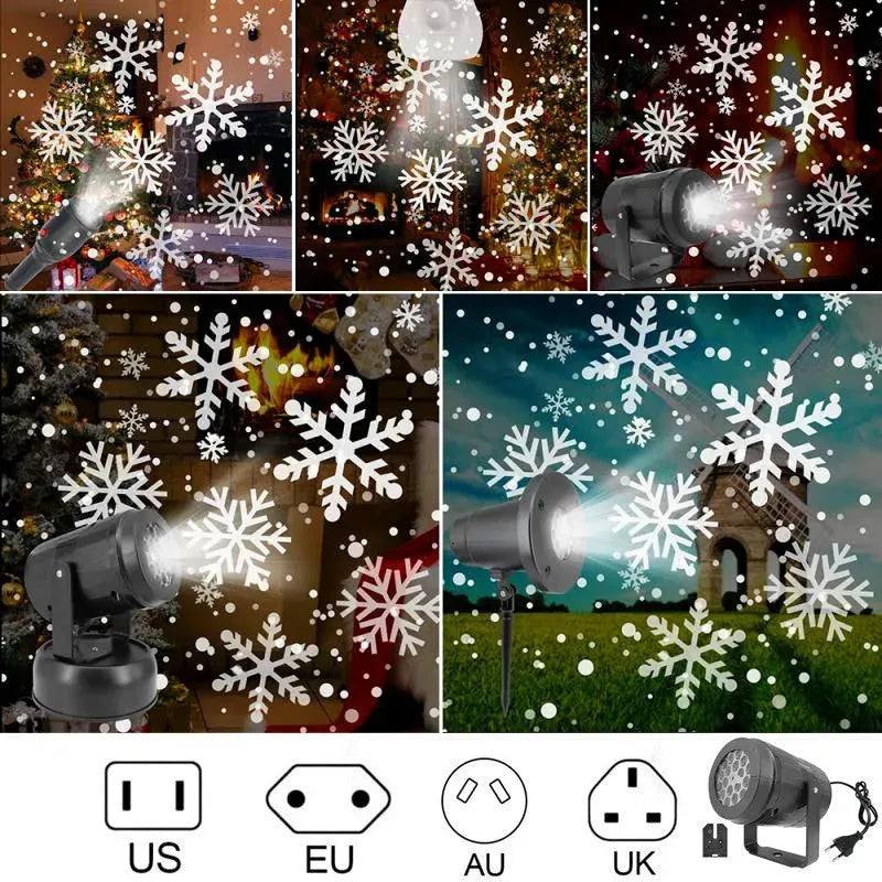 2024 Christmas Party Lights Snowflake Projector Light Led - Bellarte Enchanté 2024 Christmas Party Lights Snowflake Projector Light Led