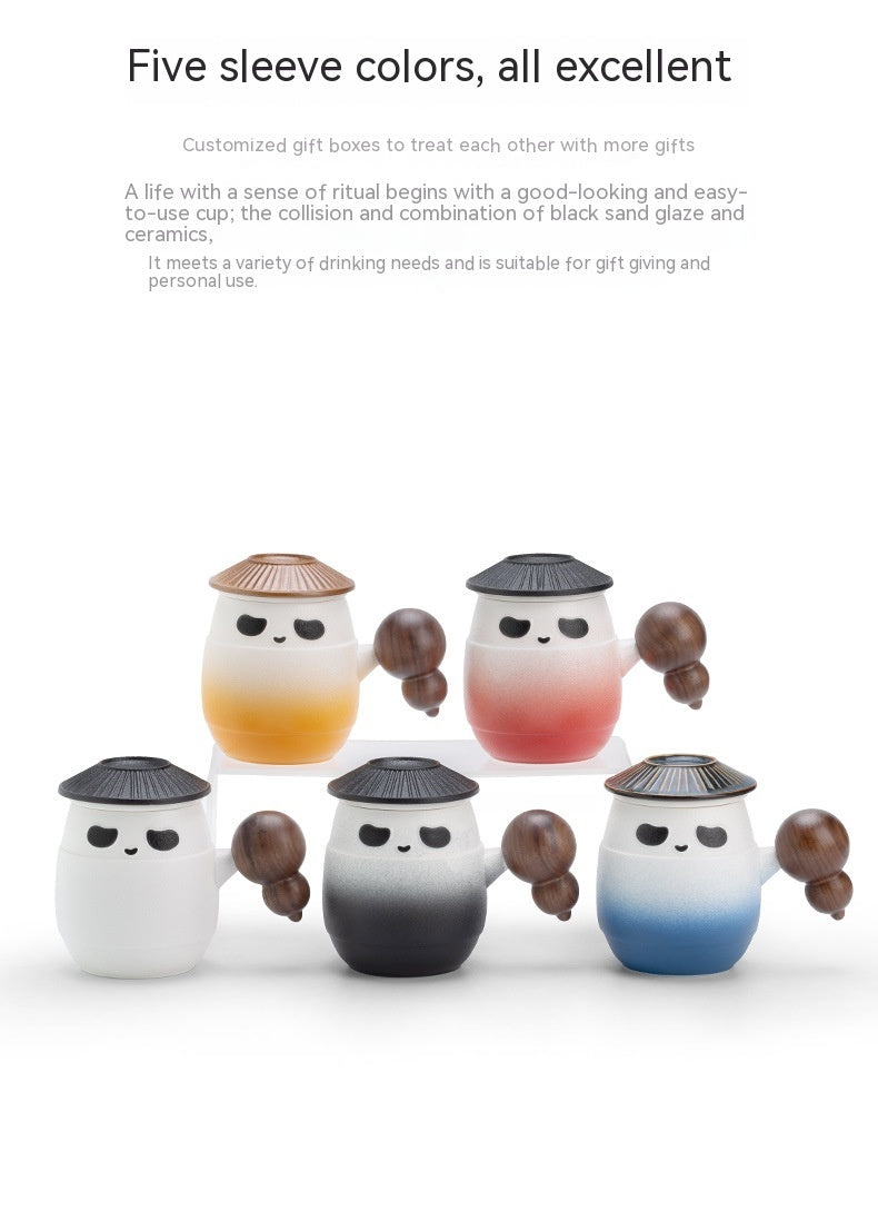 Panda Hero With Cover Strain Tea Cup Mug Household Water Cup