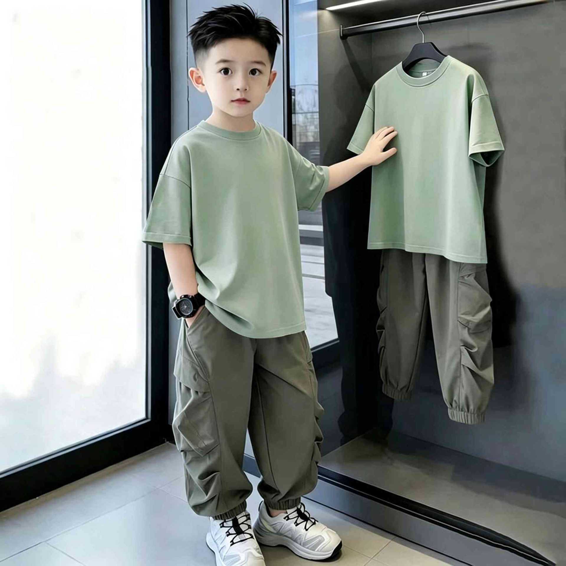 Casual Loose Printed Short Sleeve Letter T-Shirt for Kids