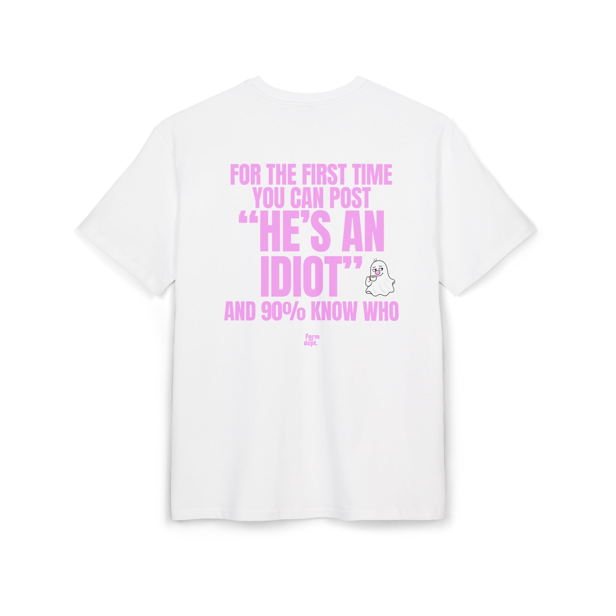 Camiseta oversize unisex «I’ll Eat a Bowl of Water with a Fork» con estampado rosa – vista 3 – Form Dept.