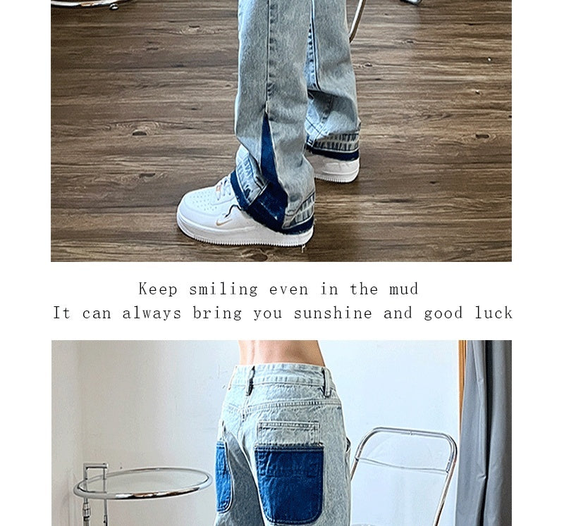 High Street Fashion Brand Washed Worn Jeans