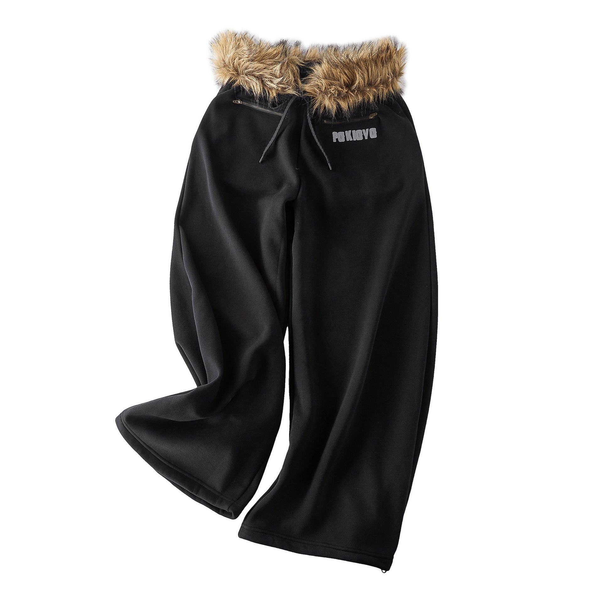 Retro spicy girl plush wide leg pants for women