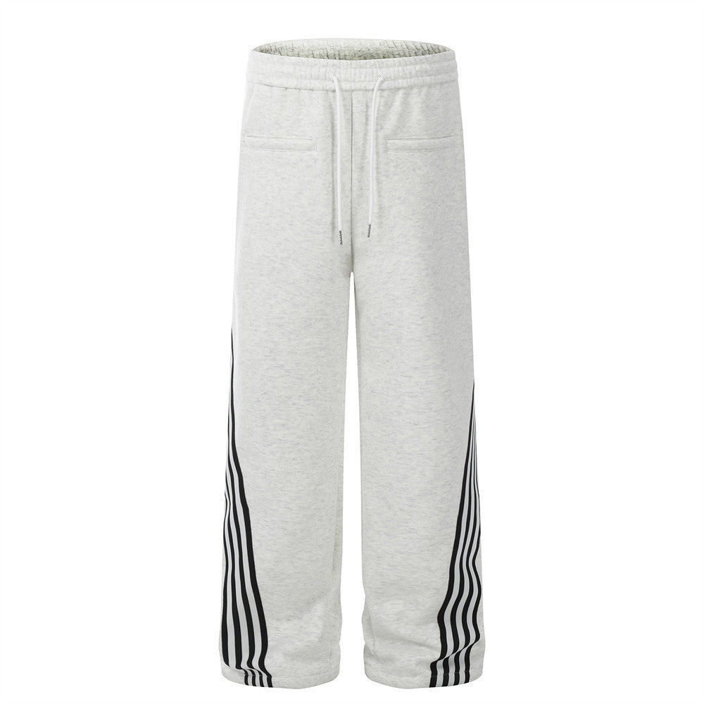 Women's Striped Casual Track Pants – Loose Fit Drawstring Joggers