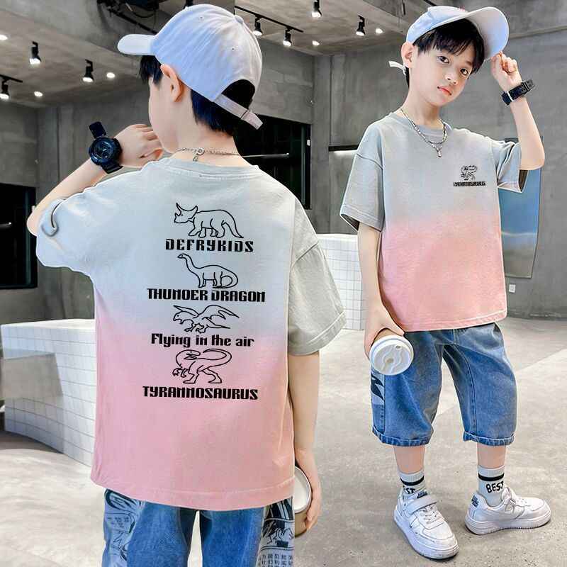 Children's Printed Holiday-Style Breathable T-Shirt for Boys
