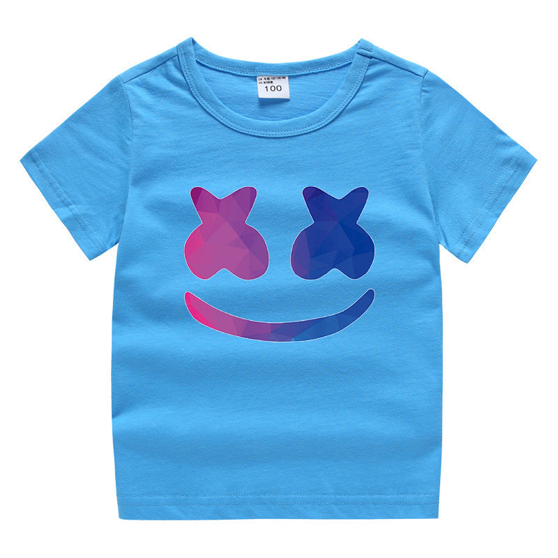 Cotton short sleeved round neck
