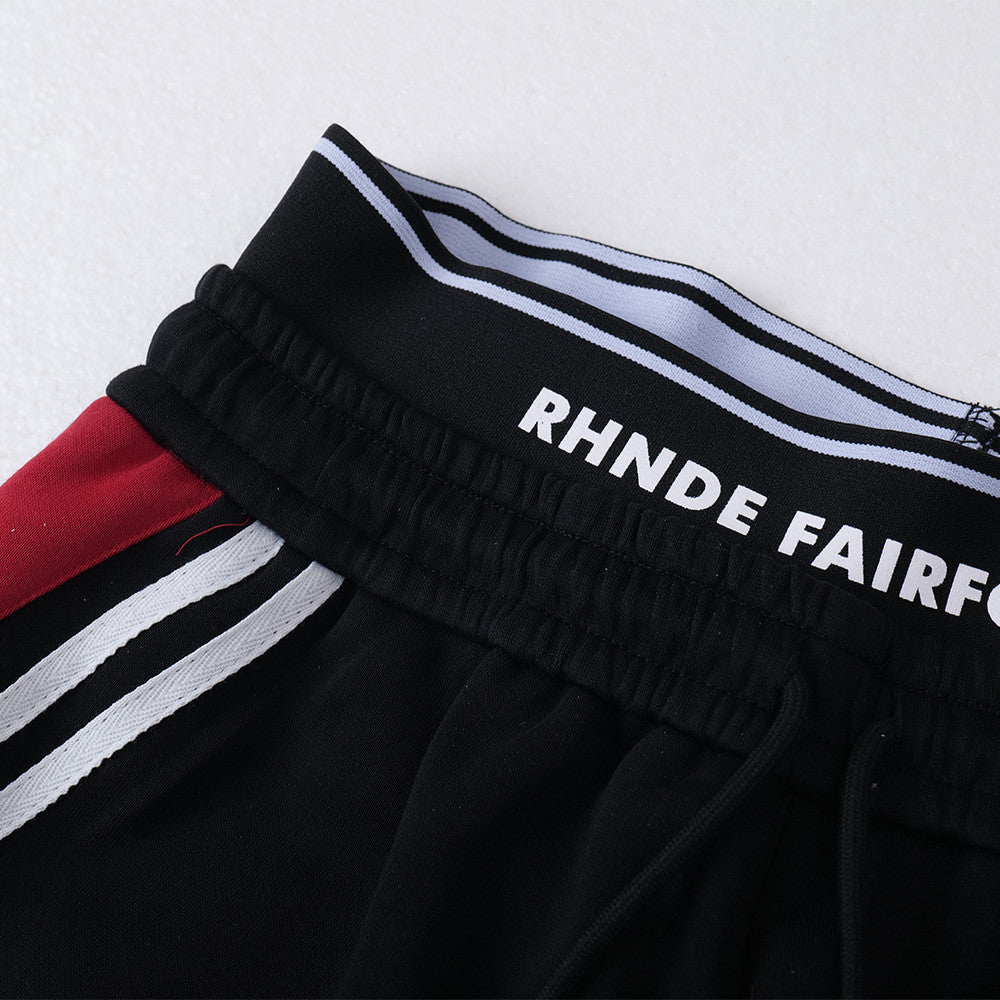 Splicing three stripes on the side of the bar loose wide leg pants