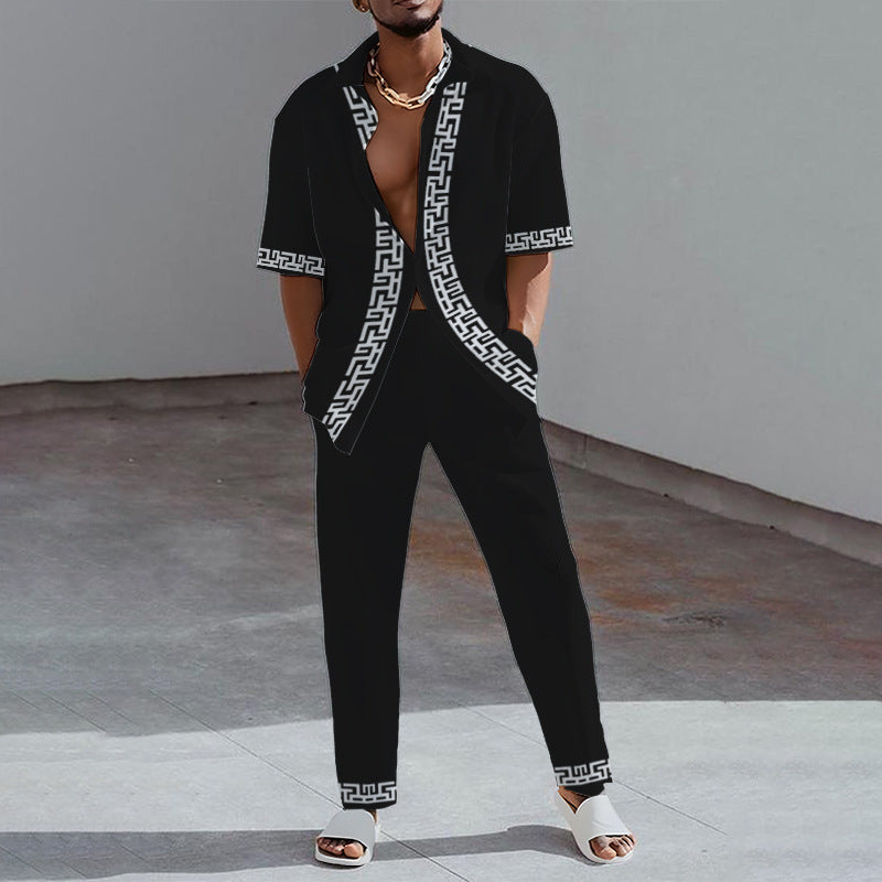 HIP HOP Men's Trendy Multi-color Long Sleeve Casual Suit