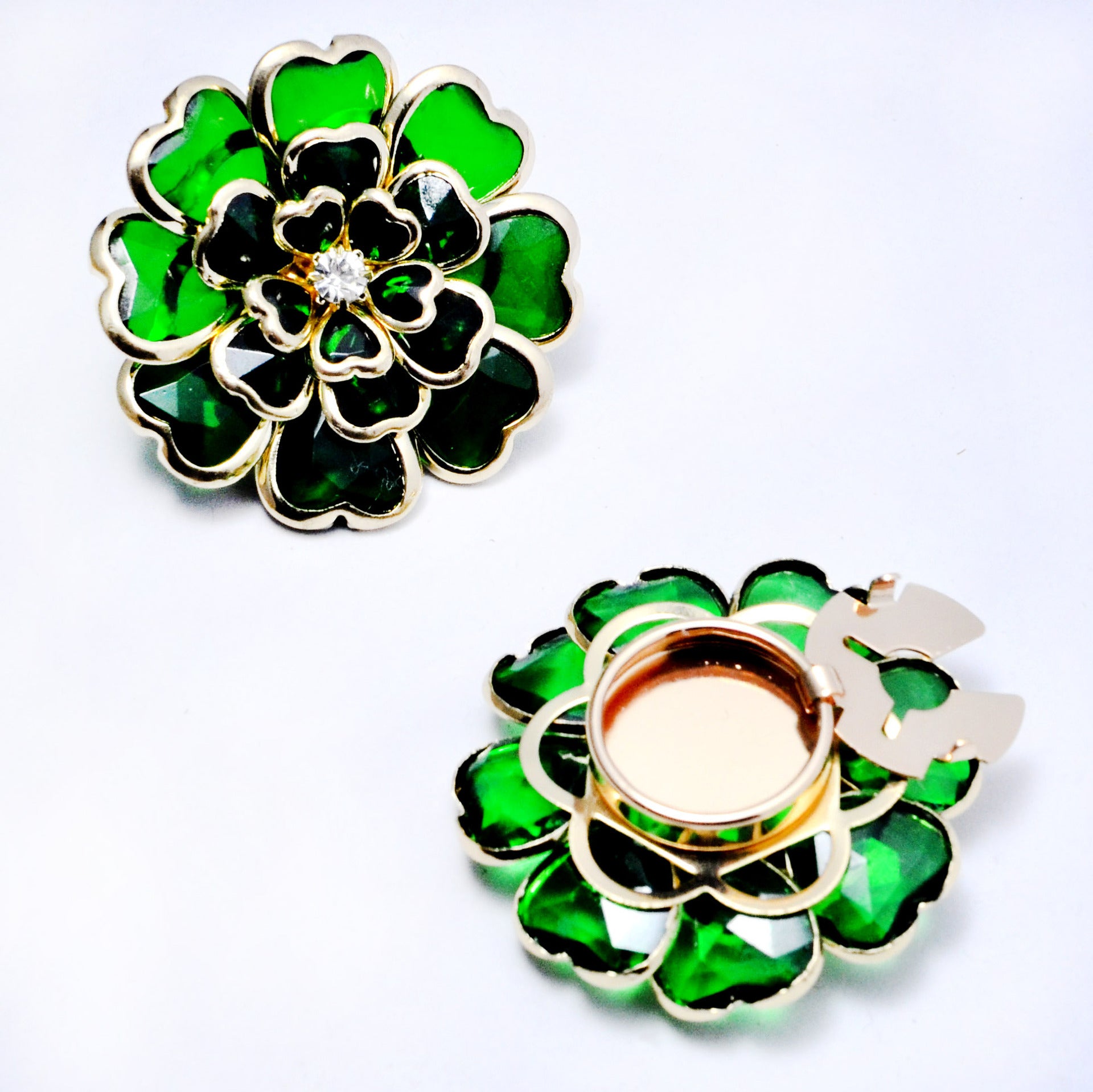 Best-selling Shirt Buttons Drop Oil Flower Bronze Diamond Buttons Set Brooch Buttons