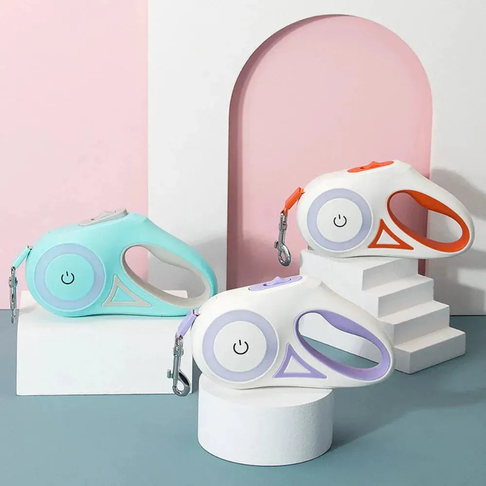 3 And 5M Dog Leash Light Retractable Pet Leads Traction Rope Belt Durable Large Dog Walk Run Leash Lead Automatic Cat Lead Extension - Bellarte Enchanté 3 And 5M Dog Leash Light Retractable Pet Leads Traction Rope Belt Durable Large Dog Walk Run Leash Lead Automatic Cat Lead Extension