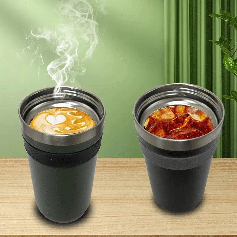 304 Stainless Steel Vacuum Cup With Double Drinking Mouth Design - Bellarte Enchanté 304 Stainless Steel Vacuum Cup With Double Drinking Mouth Design